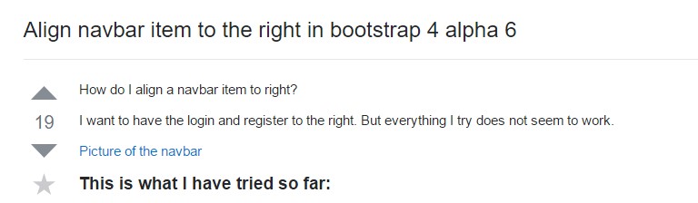  Adjust navbar  thing to the right  inside Bootstrap 4 alpha 6