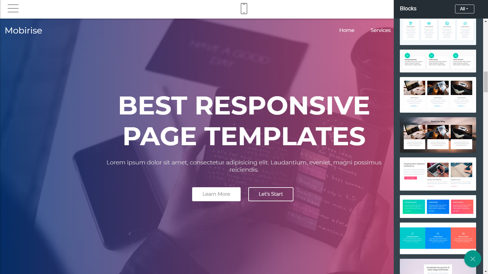 html5 page templates